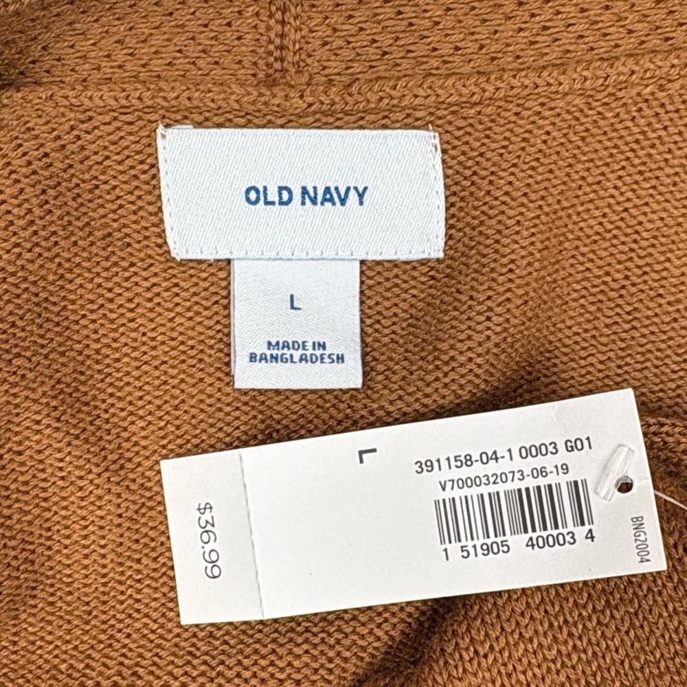 NWT Old Navy Open Front Tunic Cardigan Knit Sweater Minimalist Brown Large - Picture 7 of 8